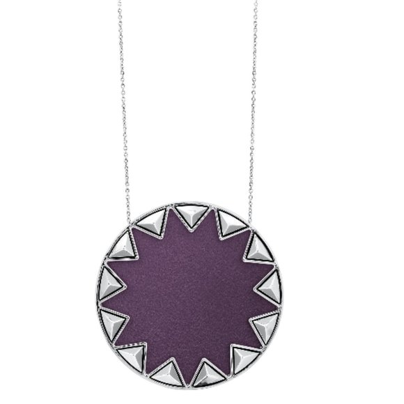 House of Harlow 1960 Jewelry - House of Harlow Sunburst Pendant Necklace-Purple/Silver-NWT